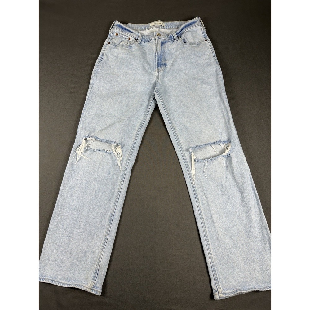Abercrombie & Fitch Women's 27/Size 4-Baggy Low Rise-Distressed-Wide leg